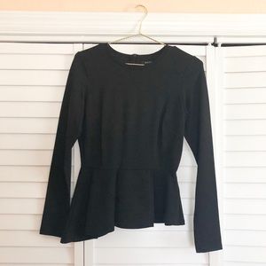 NWOT Black Peplum Top